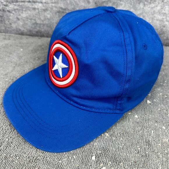 Marvel Captain America Hat Youth Blue Adjustable Snapback Embroidered Logo - Picture 9 of 16